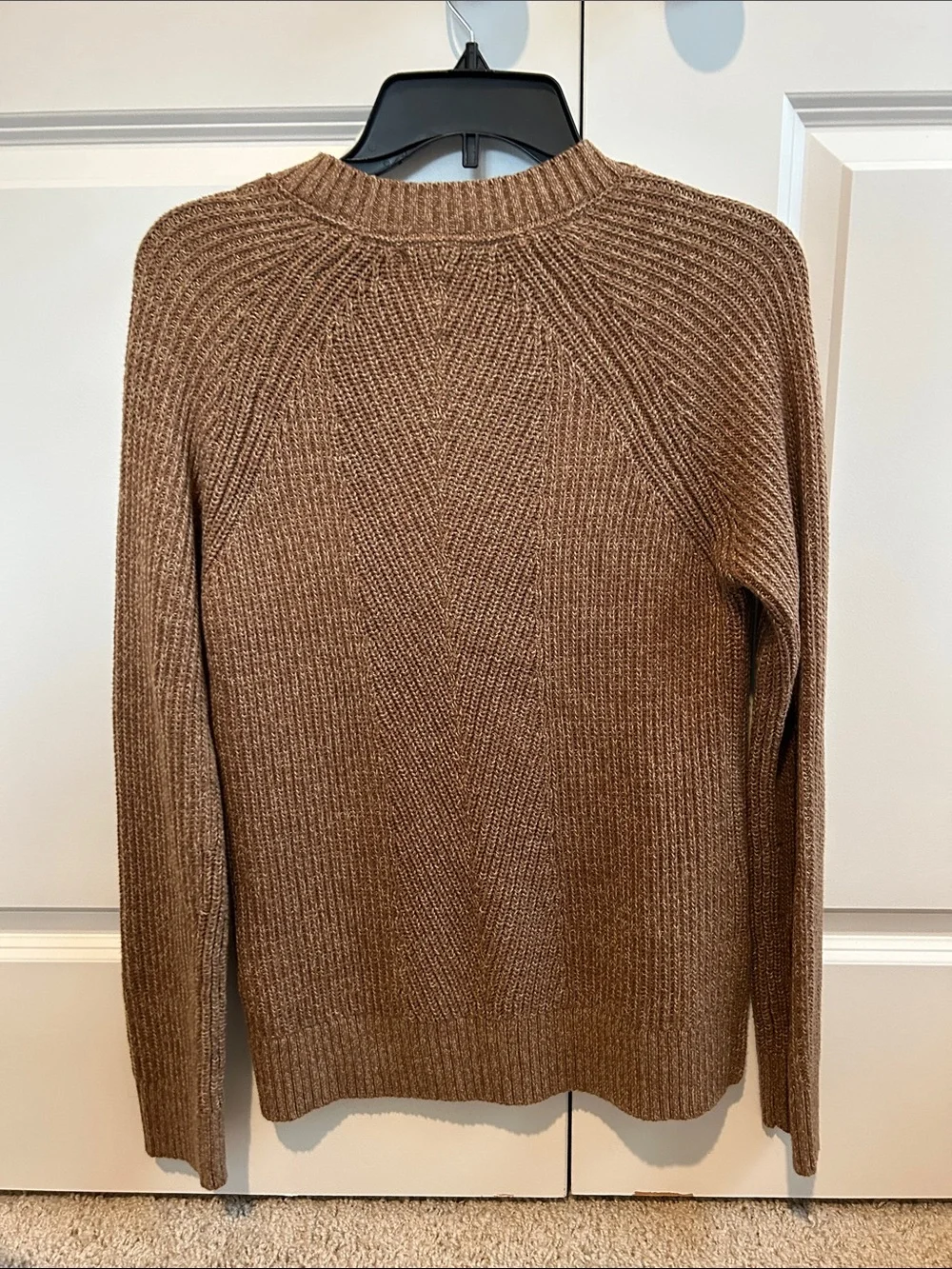 NWT L.L. Bean Women's Camel Brown Ribbed Crewneck Sweater